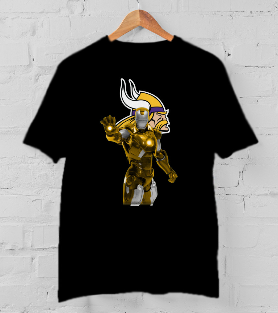 Iron Man Meets Minnesota Vikings Enthusiast Crossover T-Shirt