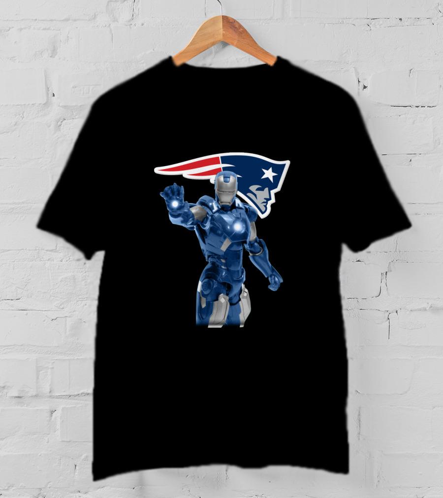 Iron Man Meets New England Patriots For Fans T-Shirt