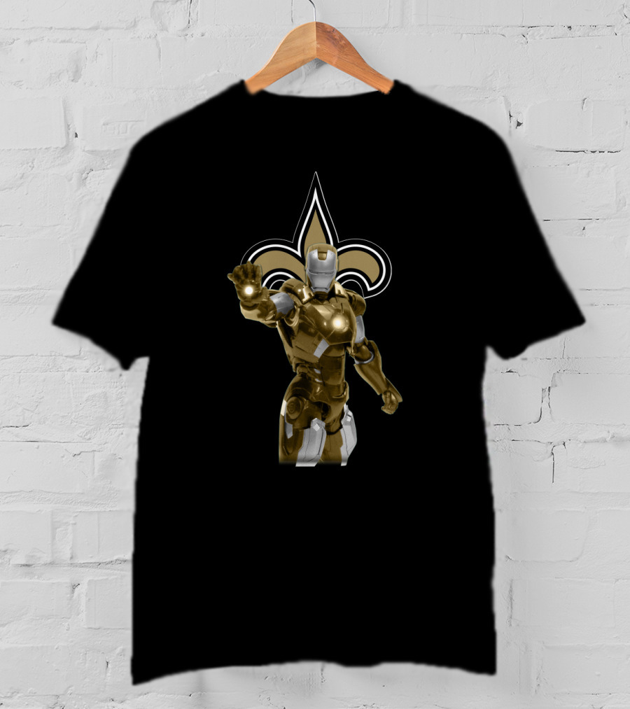 Iron Man New Orleans Saints Fleur-De-Lis Fan T-Shirt
