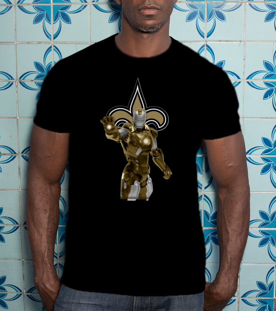 Iron Man New Orleans Saints Fleur-De-Lis Fan T-Shirt