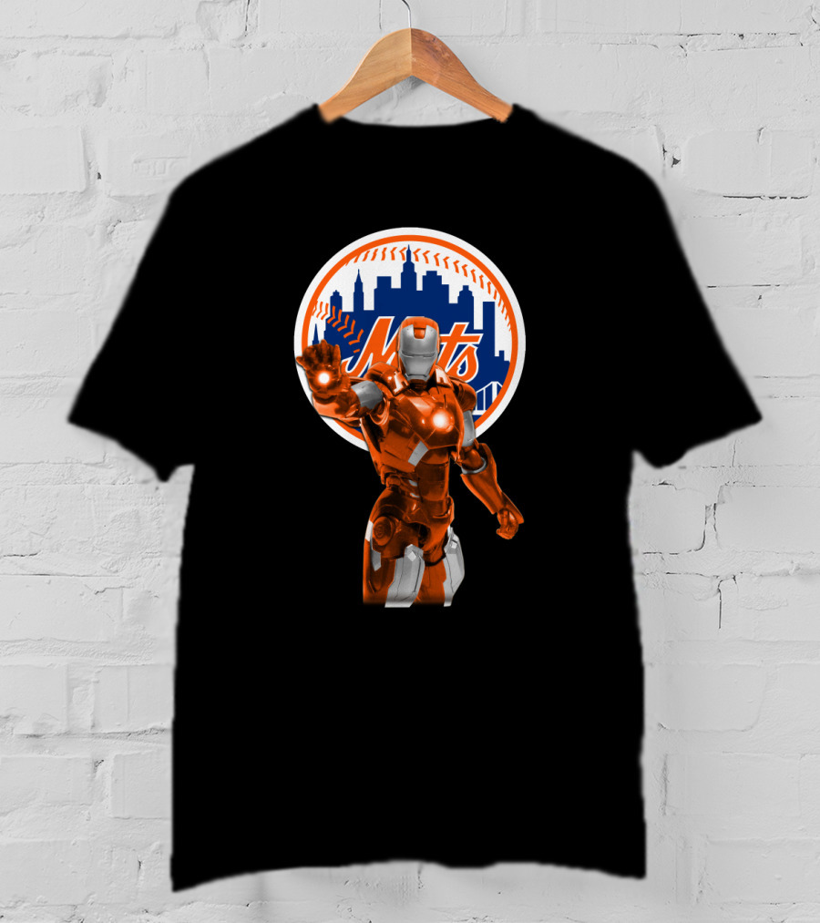 Iron Man Crossover With New York Mets Iconic Team And Hero Fusion T-Shirt