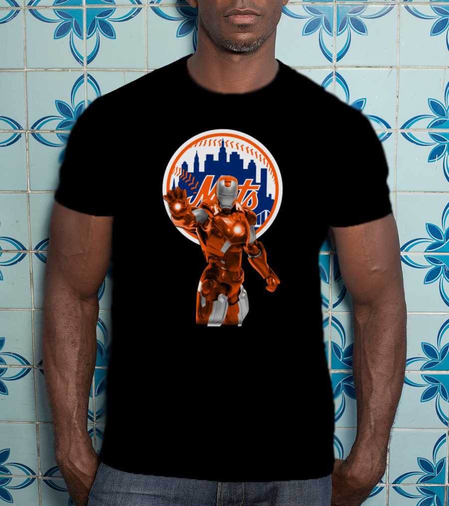 Iron Man Crossover With New York Mets Iconic Team And Hero Fusion T-Shirt