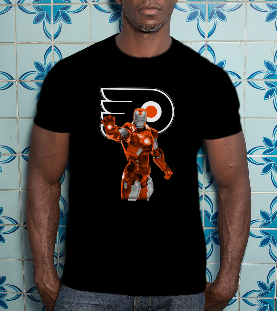 Philadelphia Flyers Iron Man Crossover T-Shirt