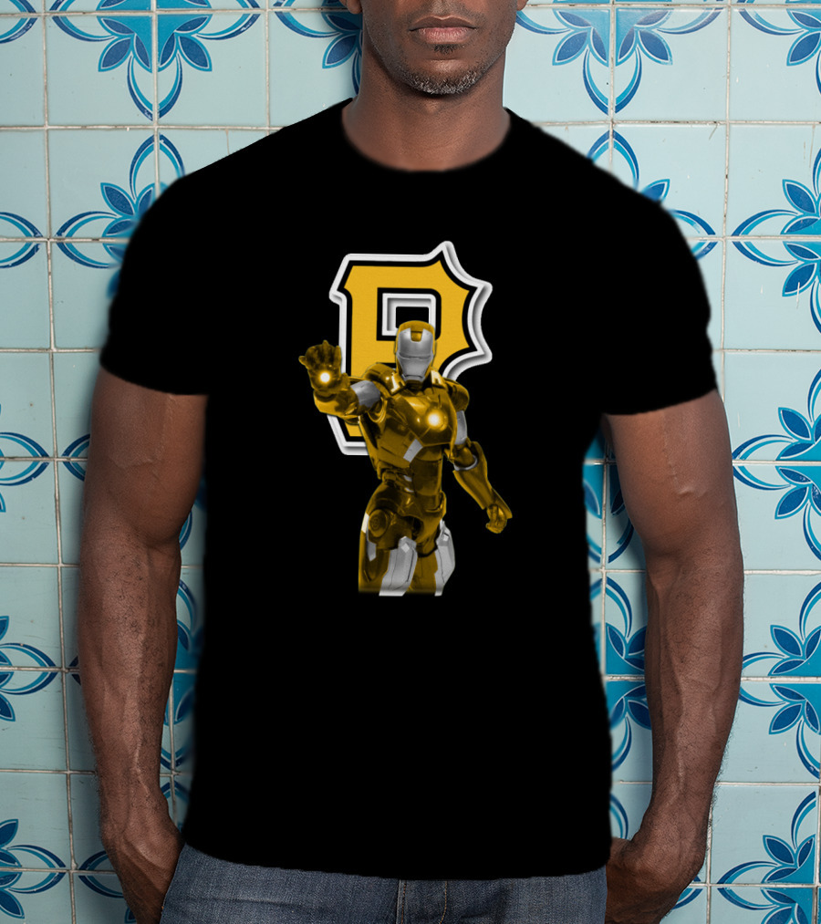 Iron Man With Pittsburgh Pirates T-Shirt