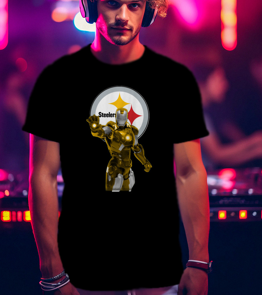 Iron Man Steelers Fans Marvel Crossover T-Shirt