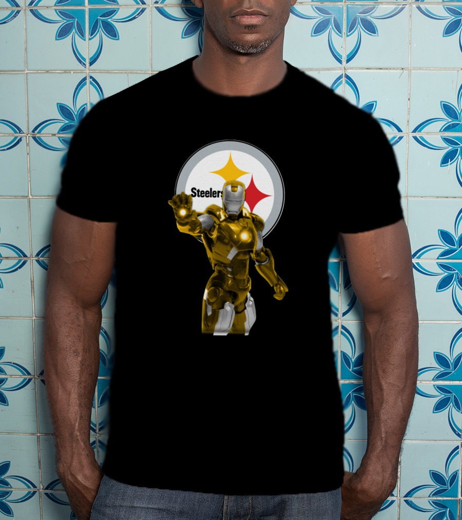 Iron Man Steelers Fans Marvel Crossover T-Shirt