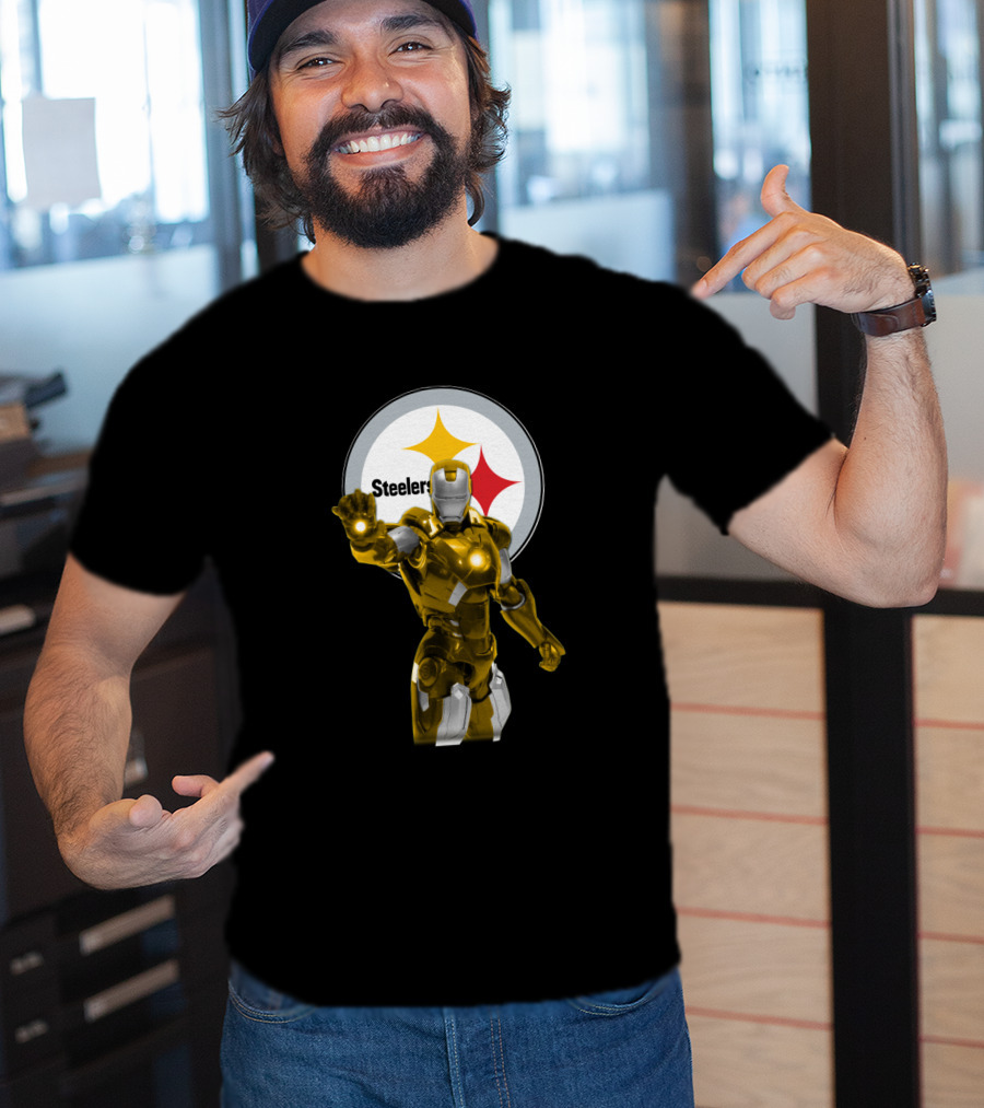 Iron Man Steelers Fans Marvel Crossover T-Shirt