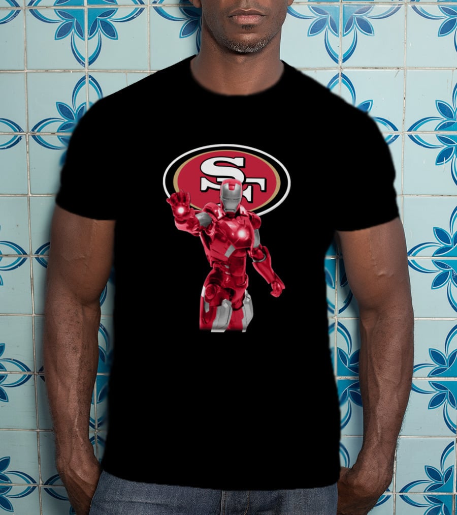 San Francisco 49ers Iron Man Nfl Marvel Crossover Fan T-Shirt