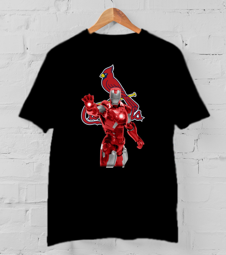 Iron Man St. Louis Cardinals Mashup Marvel Baseball Hero Fusion T-Shirt