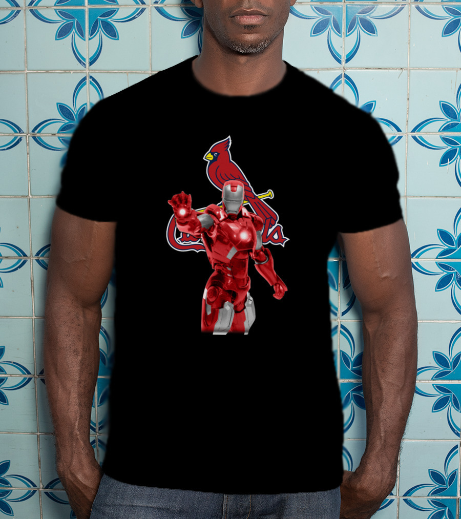 Iron Man St. Louis Cardinals Mashup Marvel Baseball Hero Fusion T-Shirt