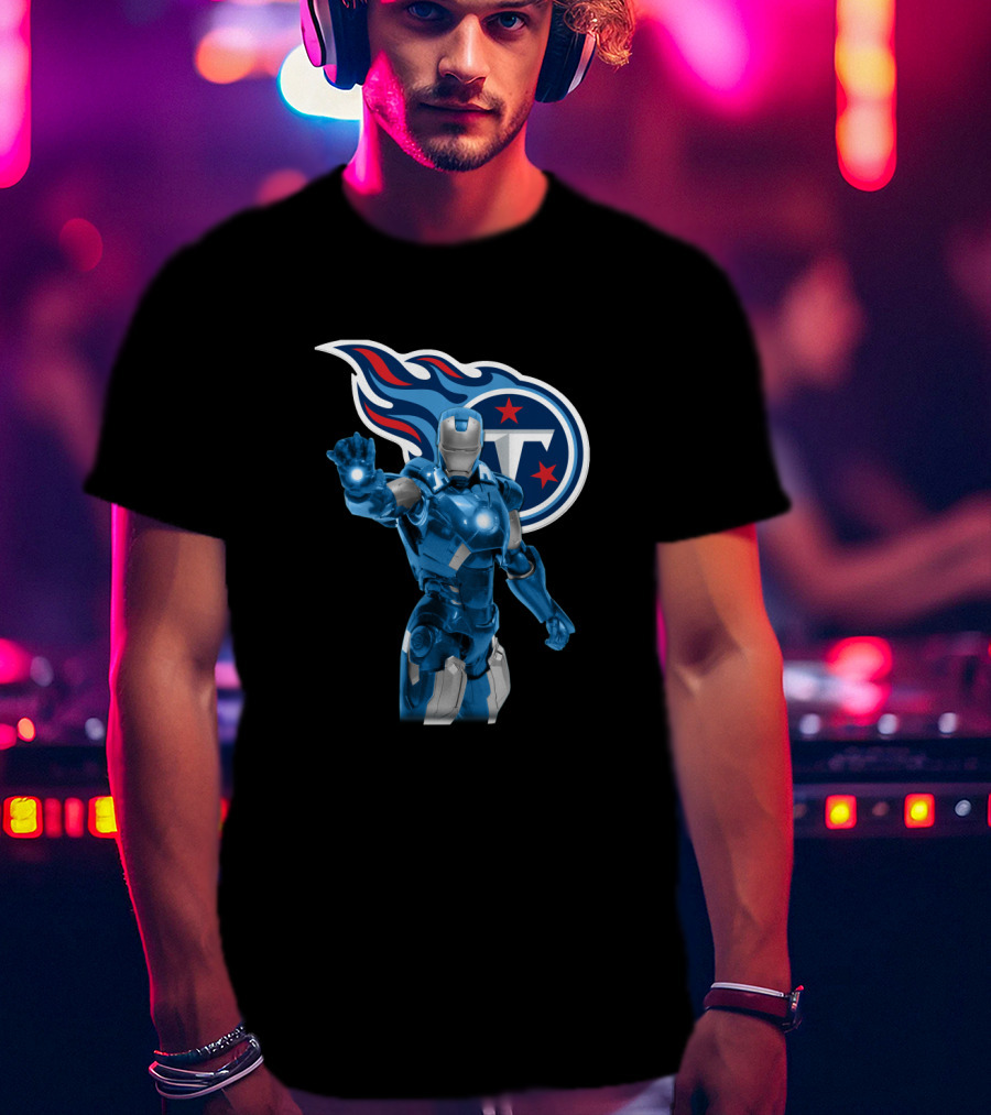 Iron Man Crossover With Tennessee Titans Fan Gear T-Shirt