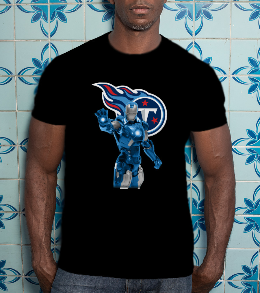 Iron Man Crossover With Tennessee Titans Fan Gear T-Shirt