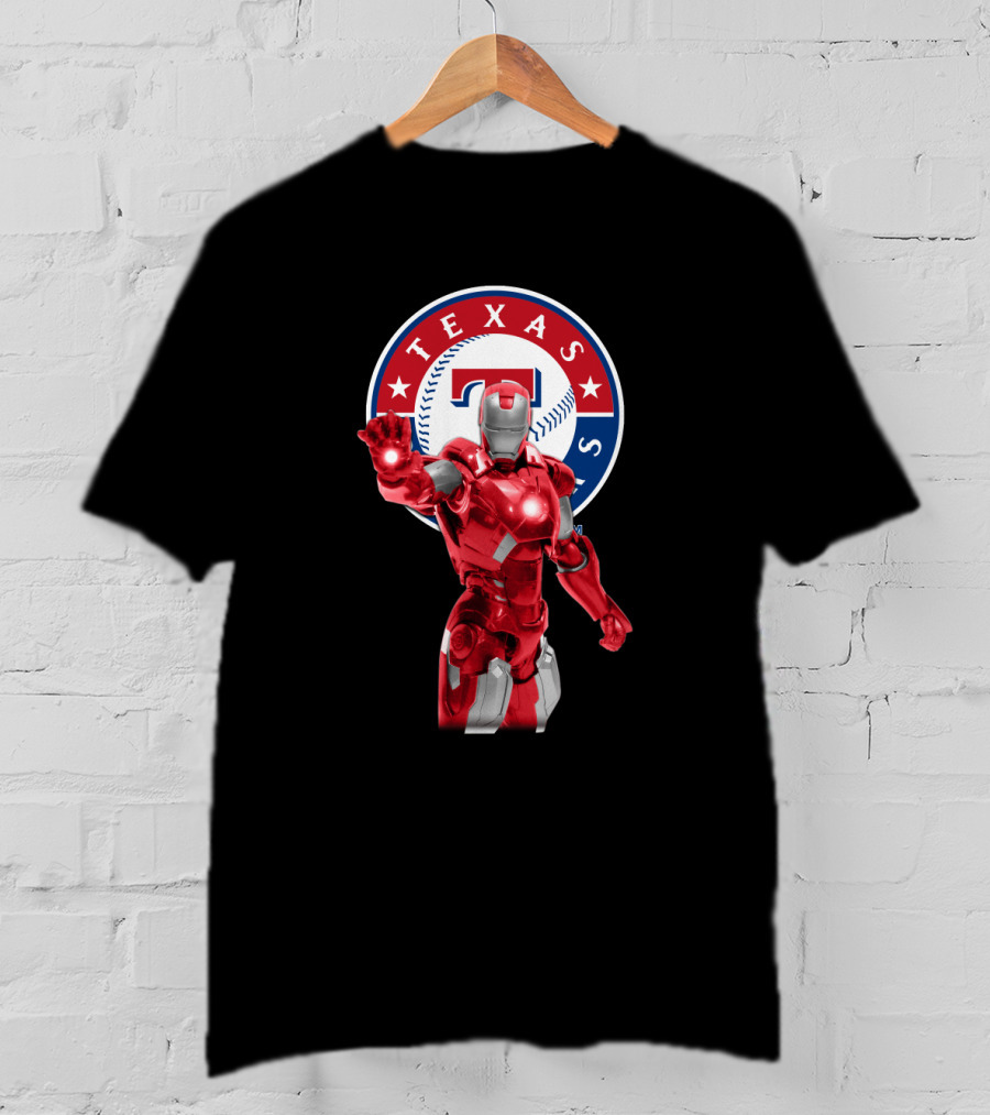 Texas Rangers Iron Man Baseball Fusion T-Shirt