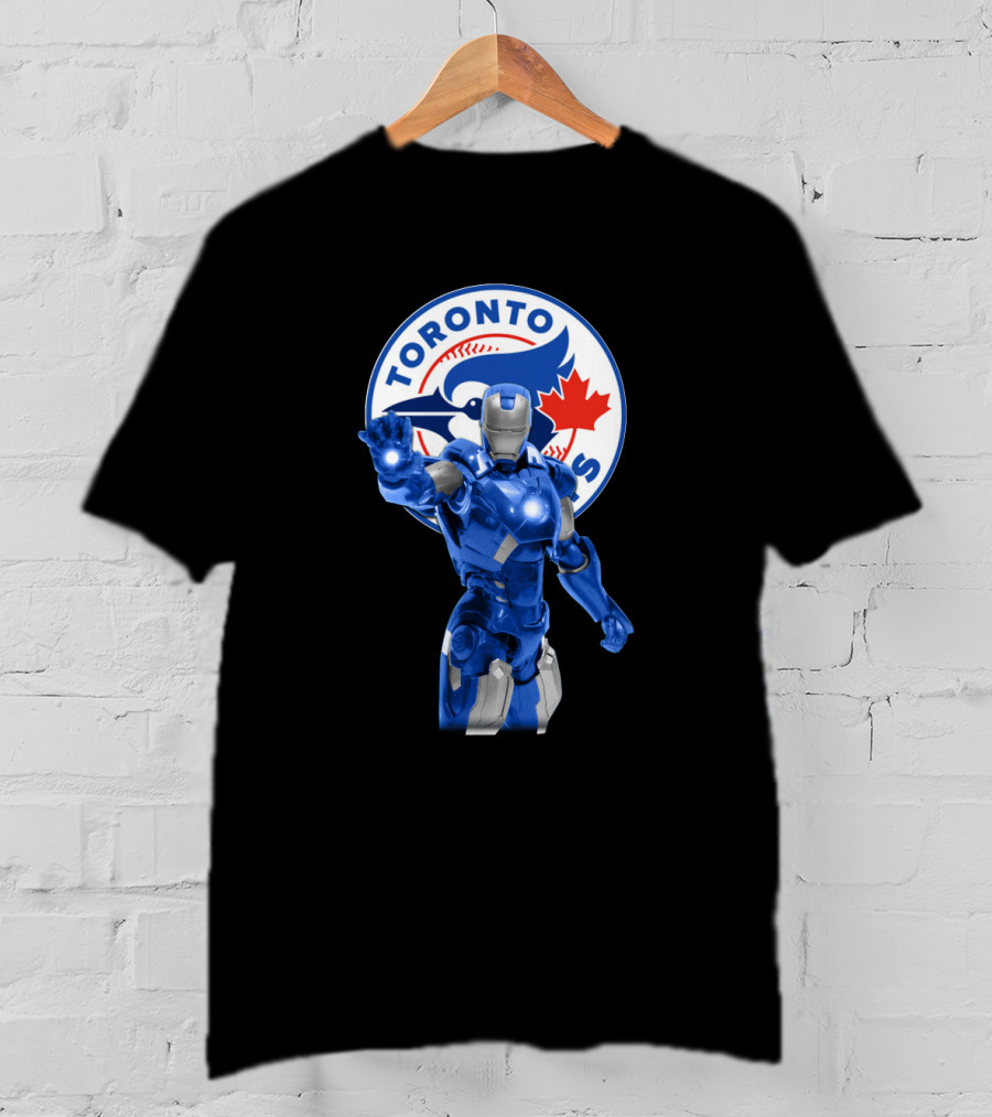 Toronto Blue Jays Iron Man Fans Ultimate Marvel Baseball Crossover T-Shirt