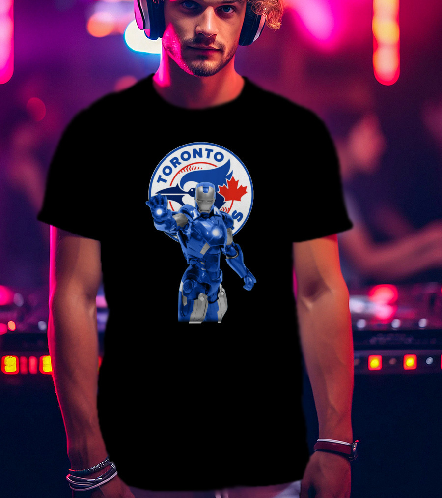 Toronto Blue Jays Iron Man Fans Ultimate Marvel Baseball Crossover T-Shirt