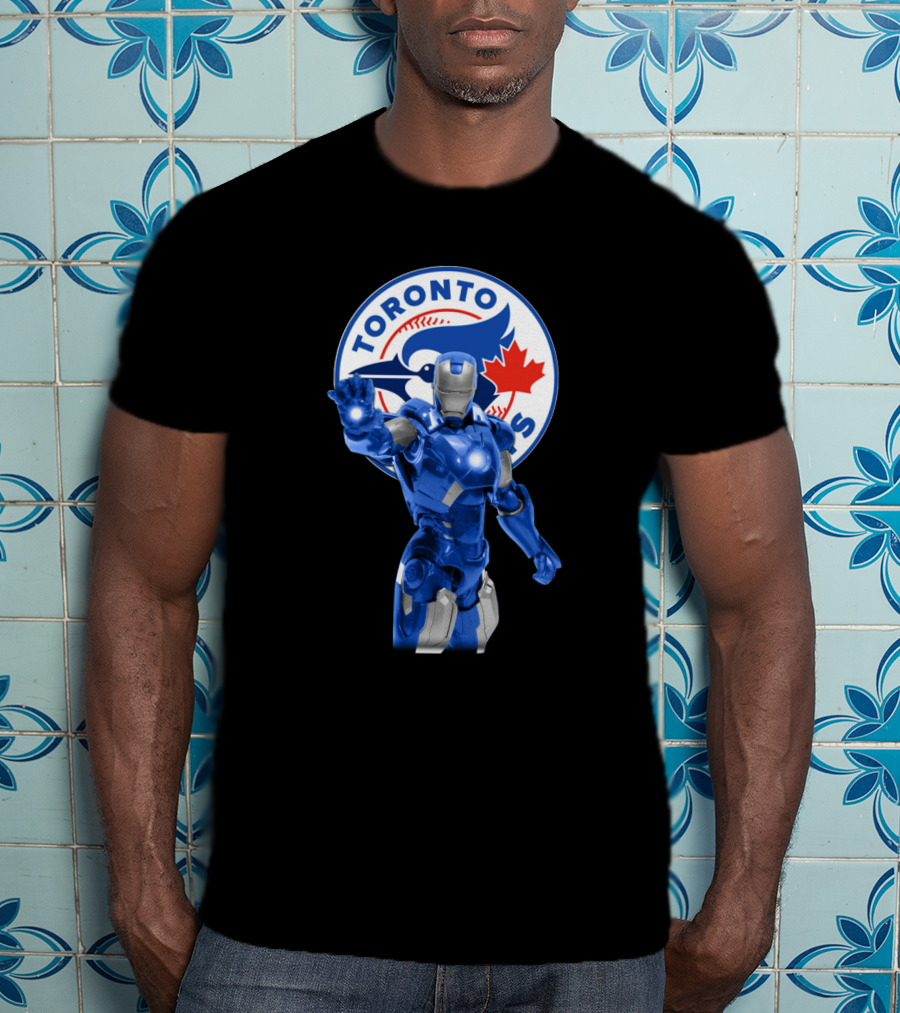Toronto Blue Jays Iron Man Fans Ultimate Marvel Baseball Crossover T-Shirt