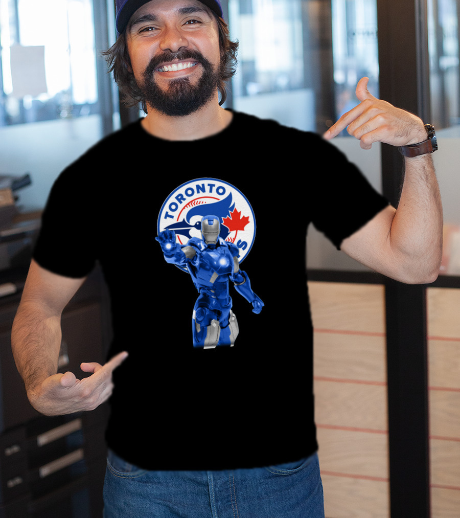 Toronto Blue Jays Iron Man Fans Ultimate Marvel Baseball Crossover T-Shirt