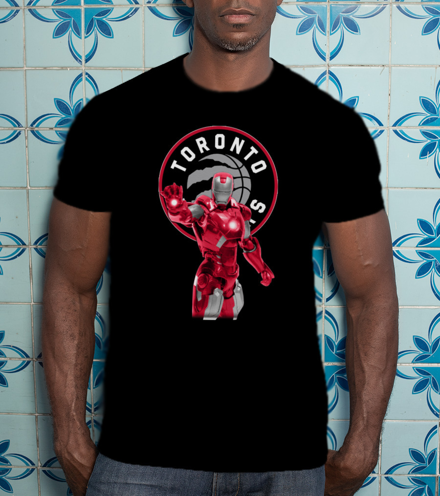 Iron Man Marvel Red Armor Toronto Raptors Basketball Fans T-Shirt