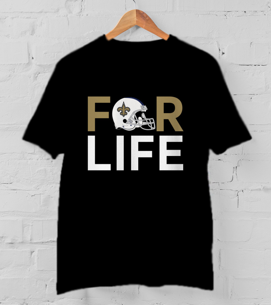 New Orleans Saints For Life Helmet Fans T-Shirt
