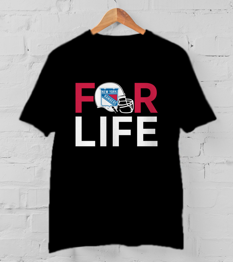 New York Rangers For Life Helmet T-Shirt