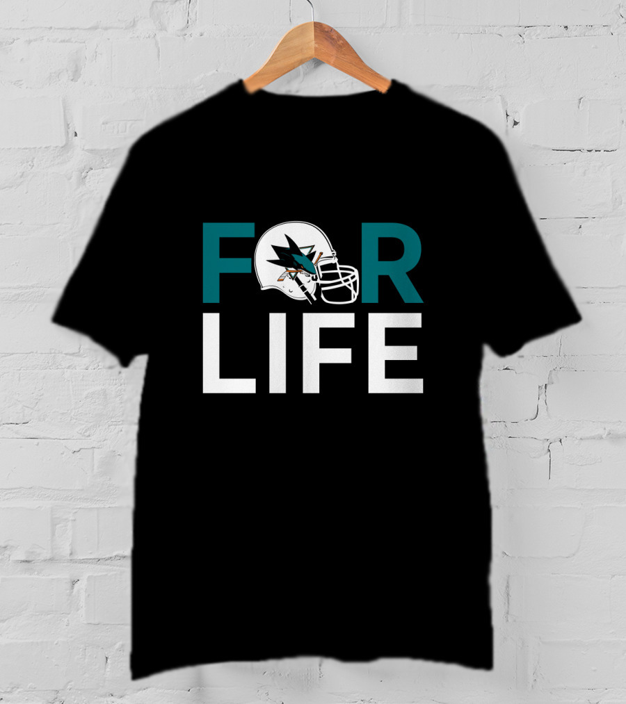 San Jose Sharks Logo Helmet For Life T-Shirt