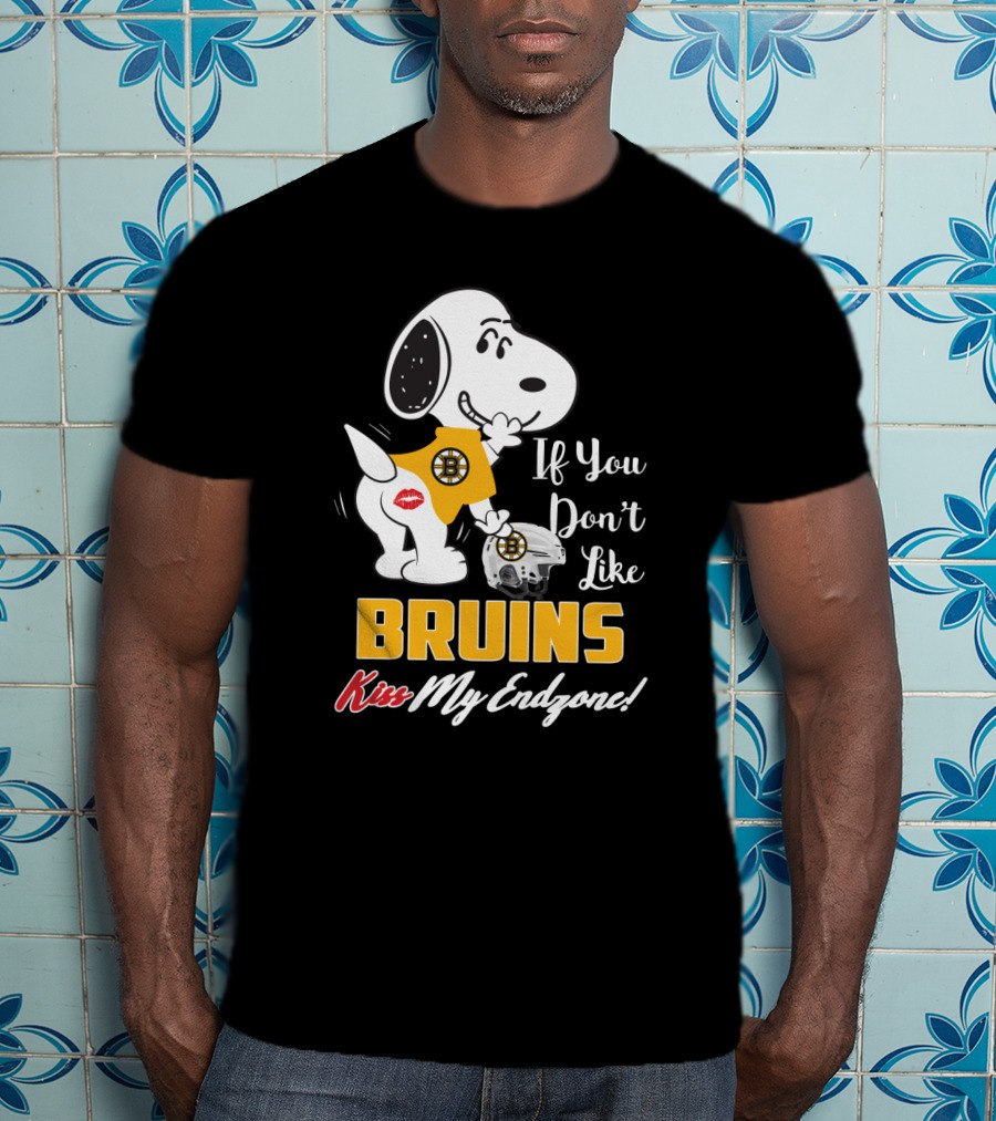 Snoopy If You Don't Like Bruins Kiss My Endzone T-Shirt