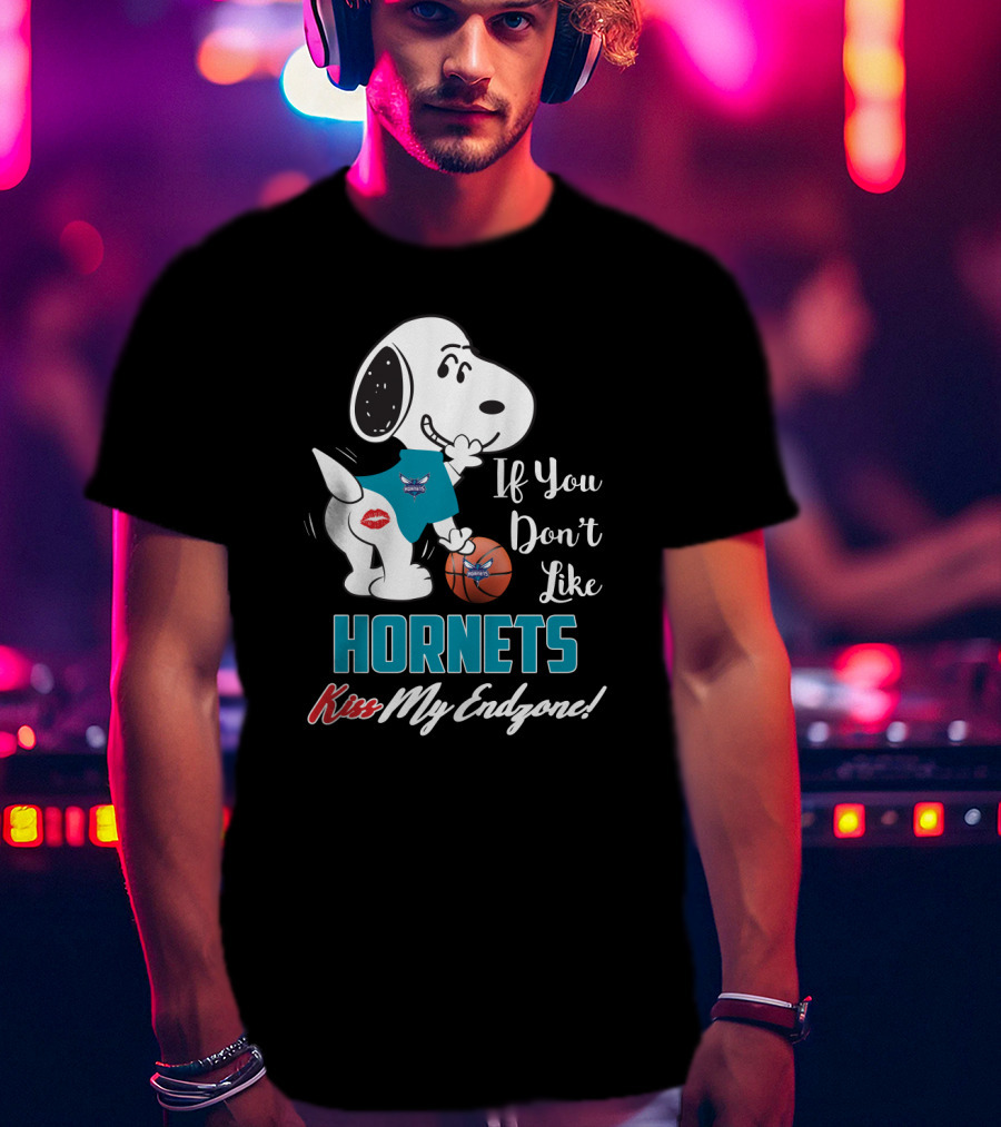 If You Don't Like Hornets Kiss My Endzone Snoopy Charlotte Hornets T-Shirt