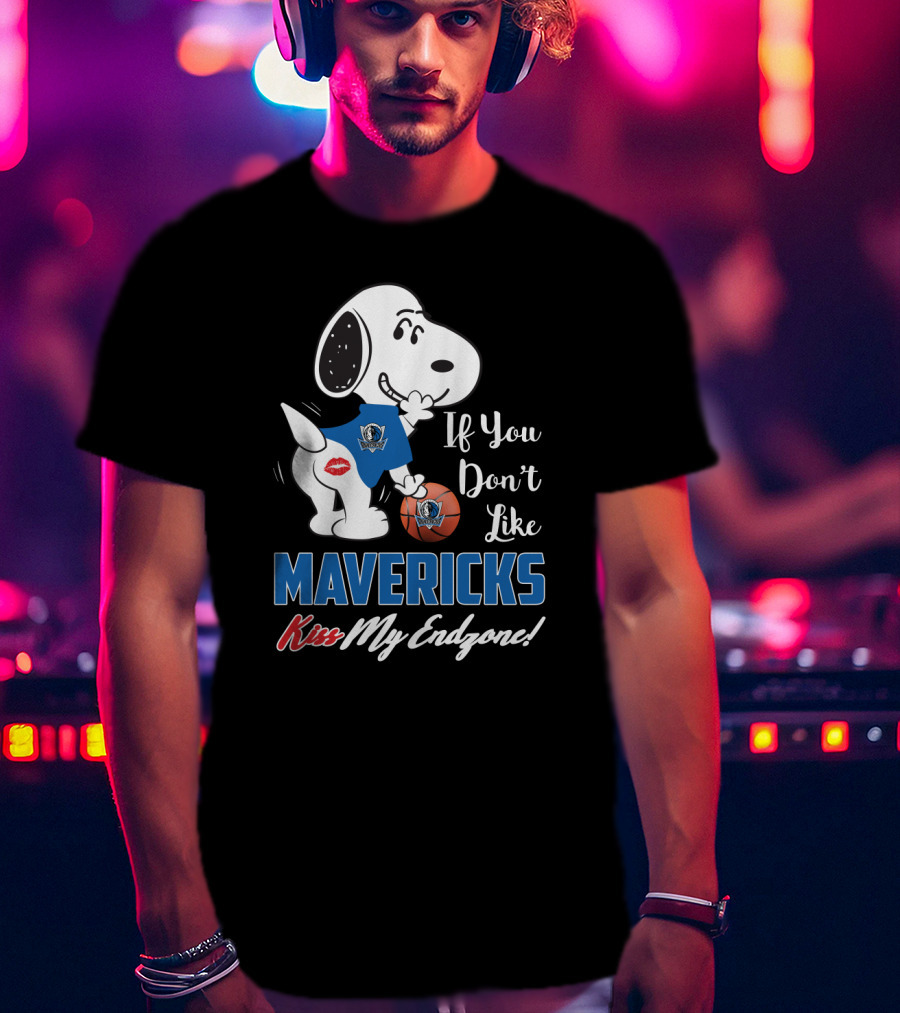 Snoopy Mavericks Kiss My Endzone Basketball Fans T-Shirt