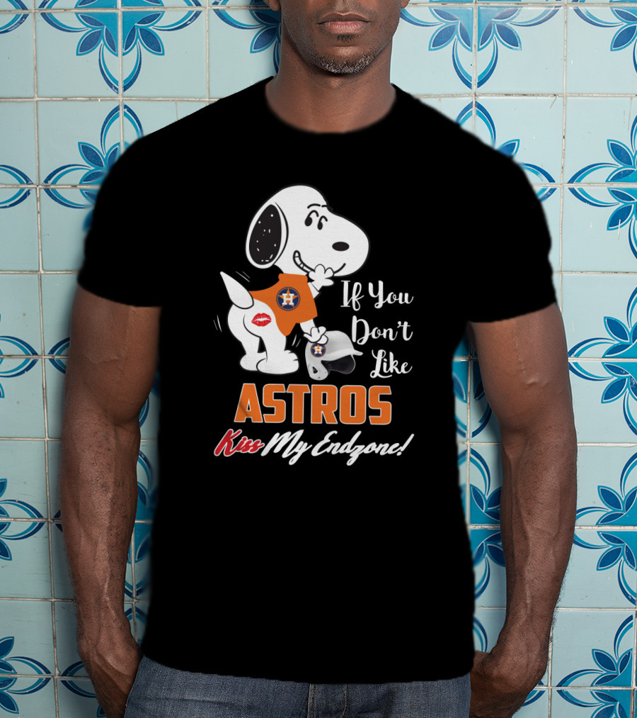Snoopy Kiss My Endzone If You Don't Like Astros T-Shirt