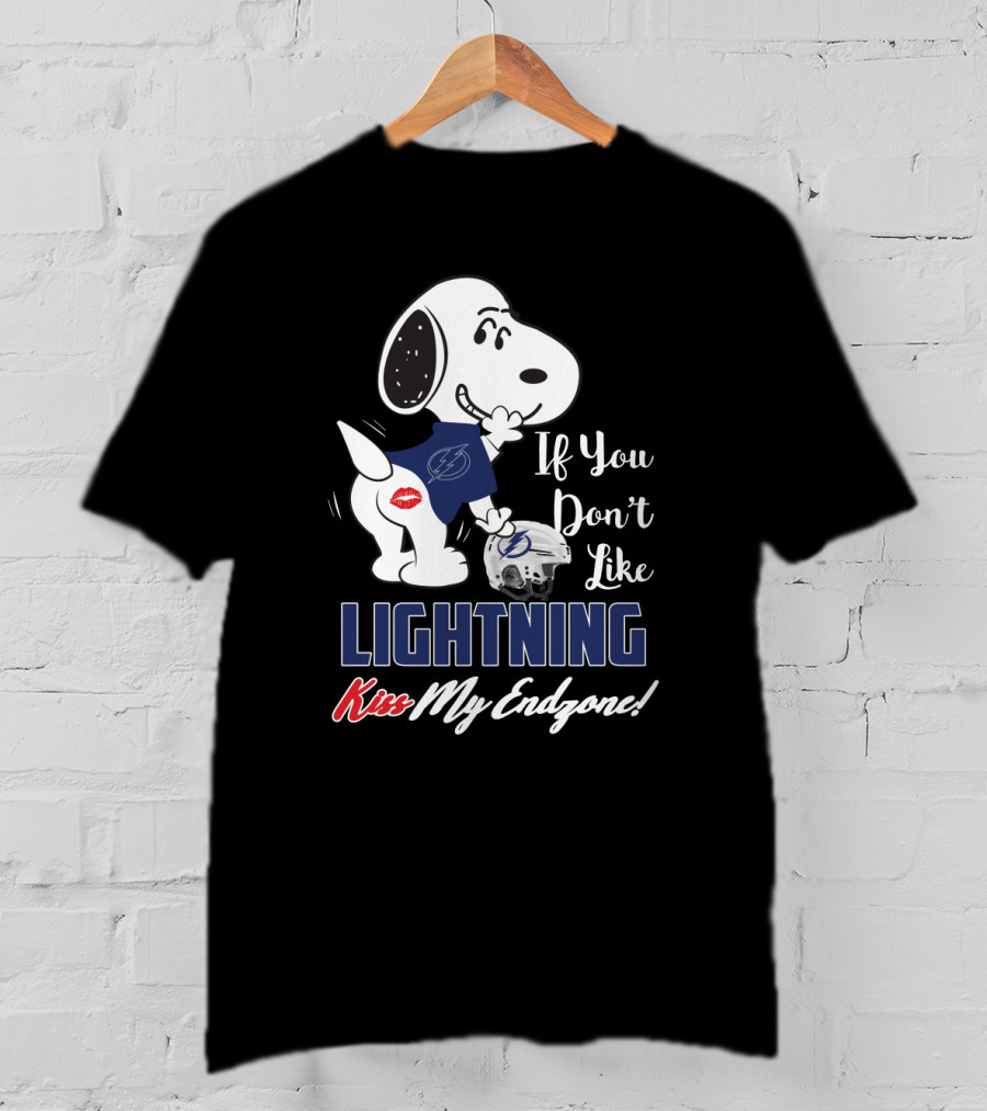 If You Don't Like Lightning Kiss My Endzone Snoopy Tampa Bay Fans T-Shirt