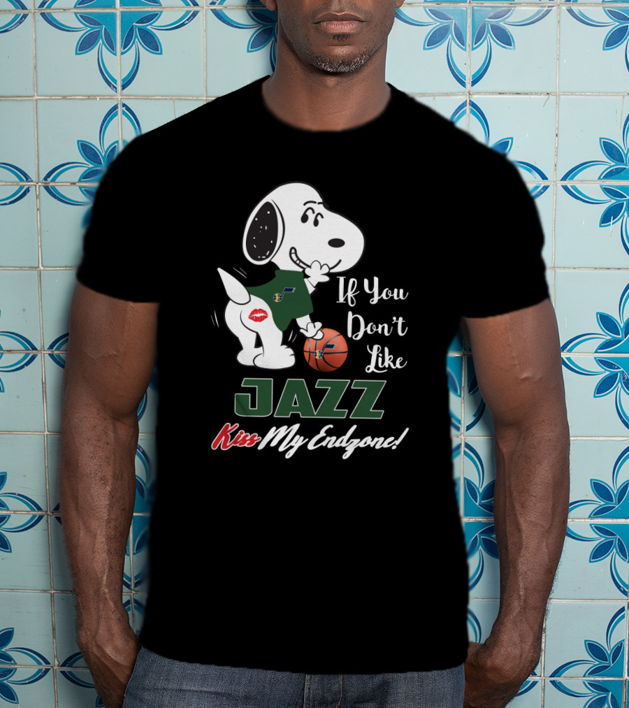 If You Don't Like Jazz Kiss My Endzone Snoopy Utah Jazz T-Shirt