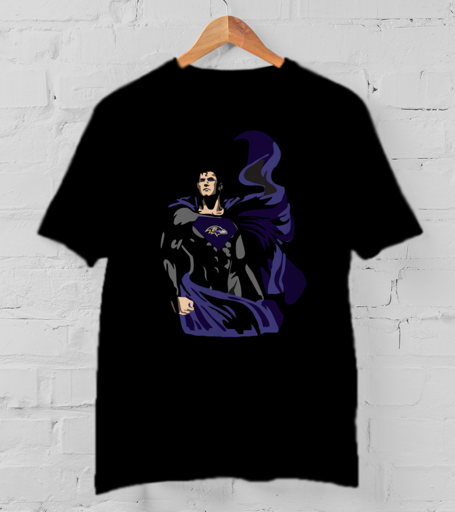 Superman Baltimore Ravens Fan Iconic Logo Fusion T-Shirt