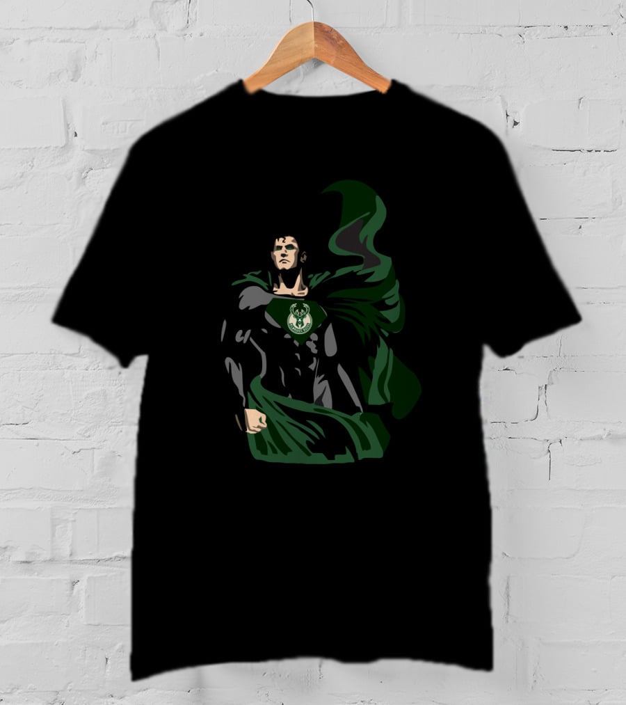 Superman Milwaukee Bucks Fan Apparel Symbol T-Shirt