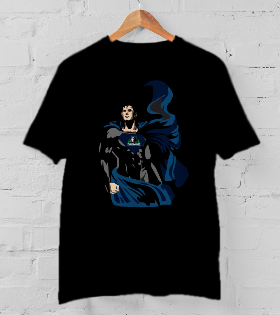 Superman Timberwolves Minnesota Fan Apparel Iconic Symbol T-Shirt