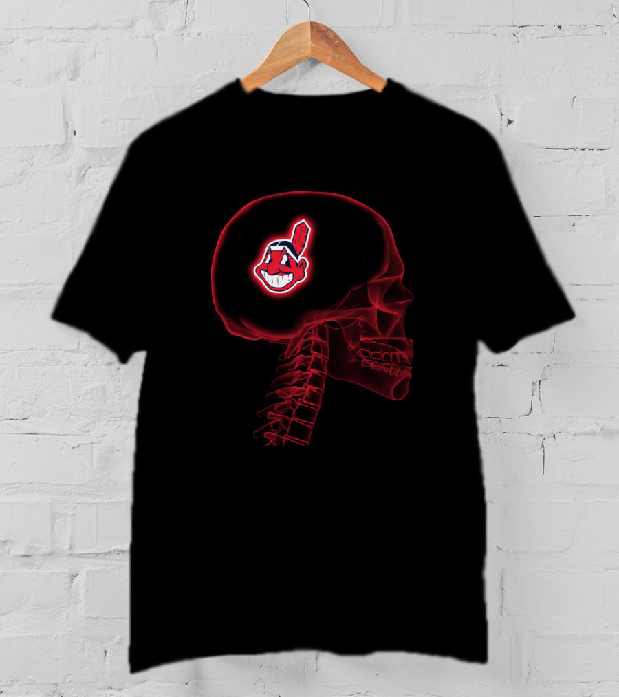 Cleveland Indians Skull Logo Brain X-Ray Halloween T-Shirt