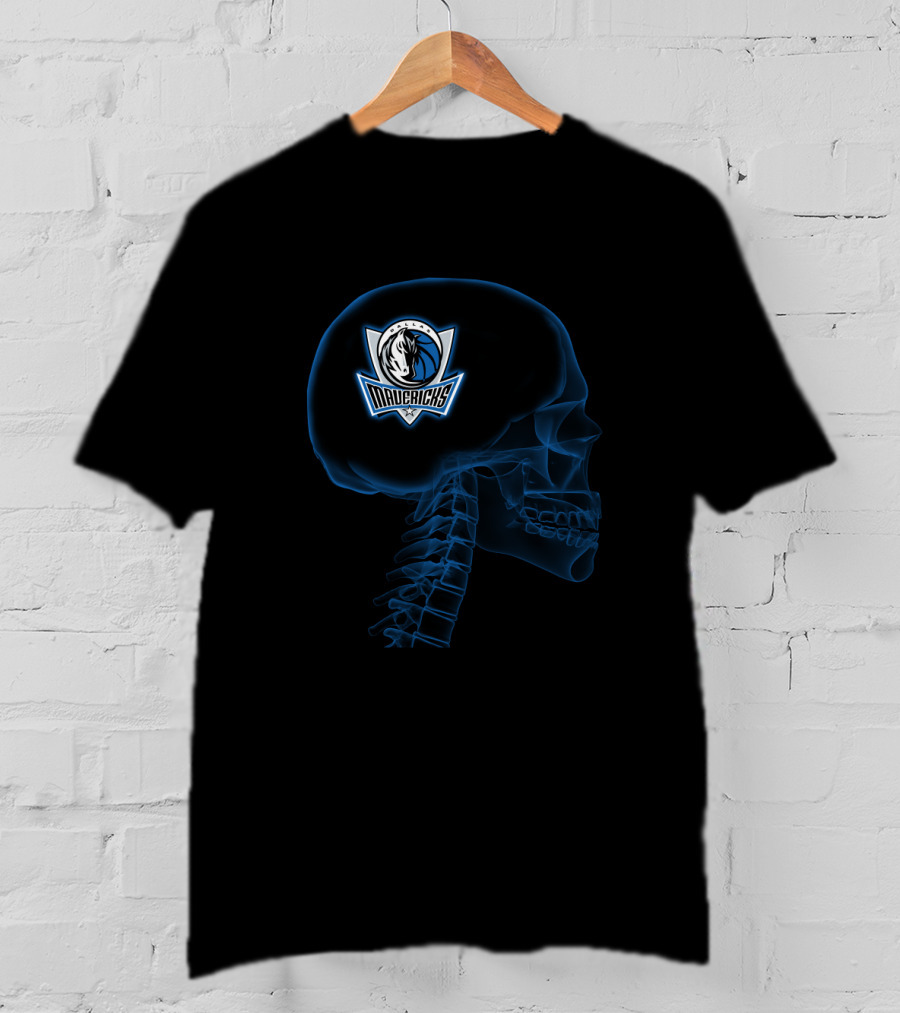 Dallas Mavericks Brain Skull Halloween T-Shirt