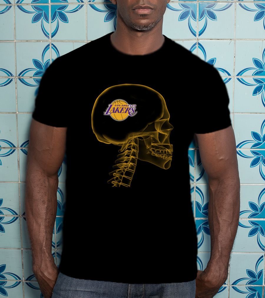 Los Angeles Lakers Inside My Brain Halloween Skeleton T-Shirt