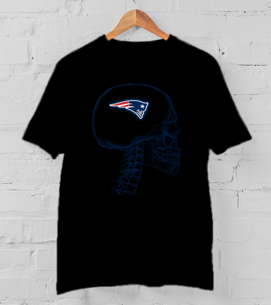 New England Patriots Brain Skull Halloween T-Shirt