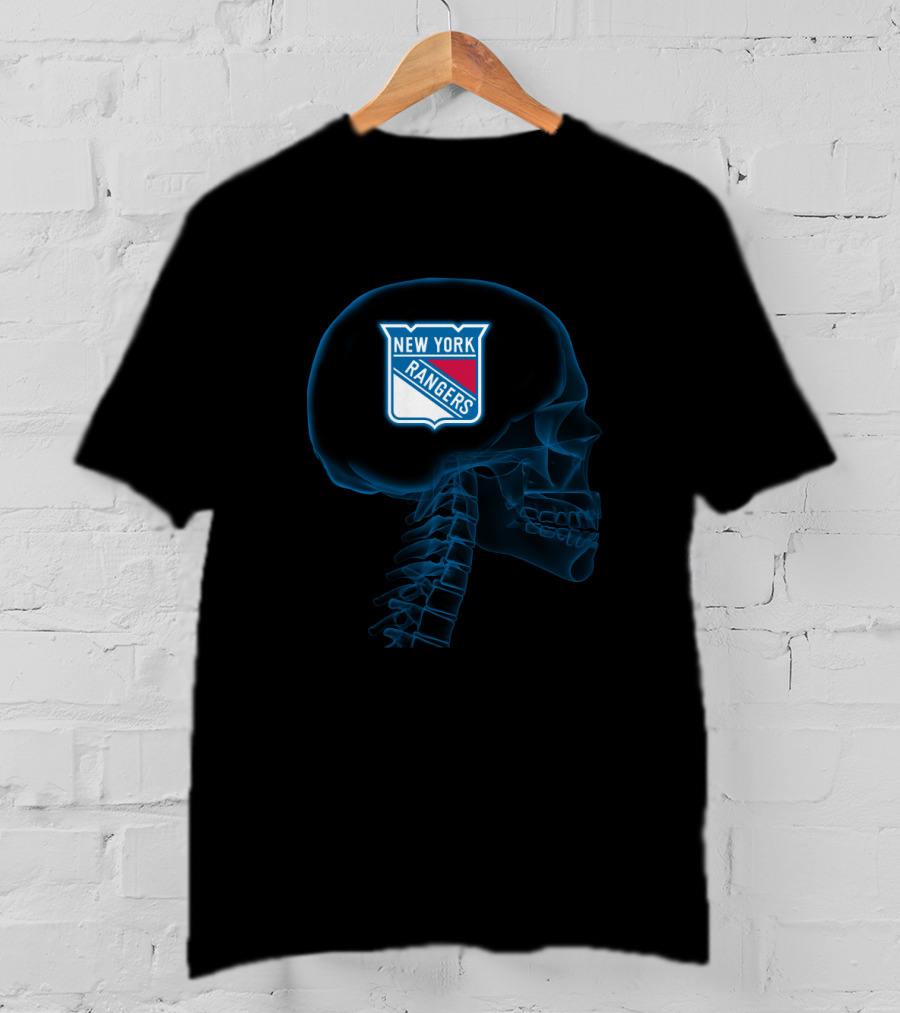 New York Rangers Brain Skull Halloween T-Shirt
