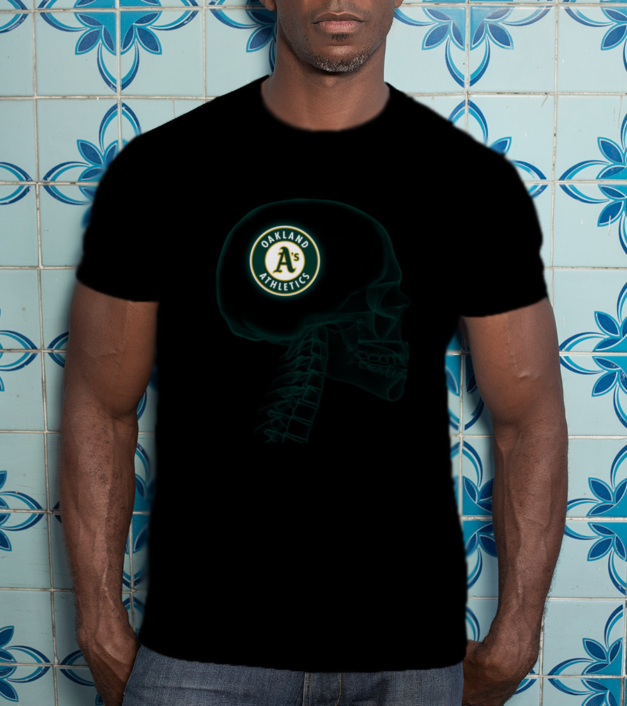 Oakland Athletics In My Brain Halloween Skull T-Shirt