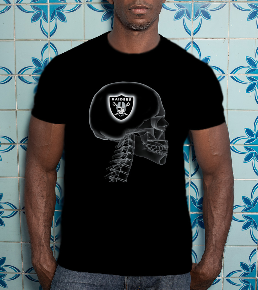 Raiders Skull X-Ray Halloween Brain Theme T-Shirt