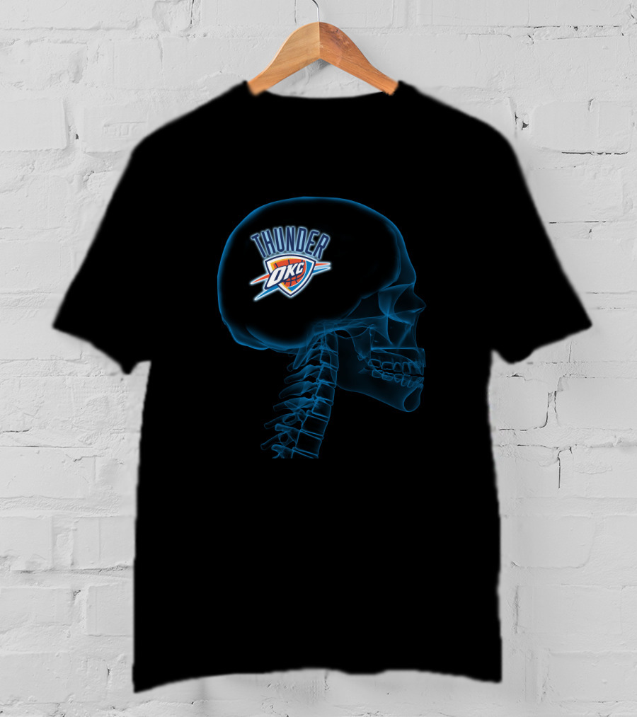 Thunder Okc Skull Halloween Oklahoma City T-Shirt