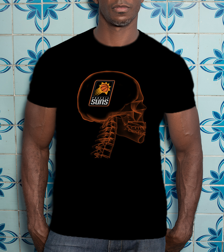 Phoenix Suns Brain Halloween Skull Design Fans T-Shirt