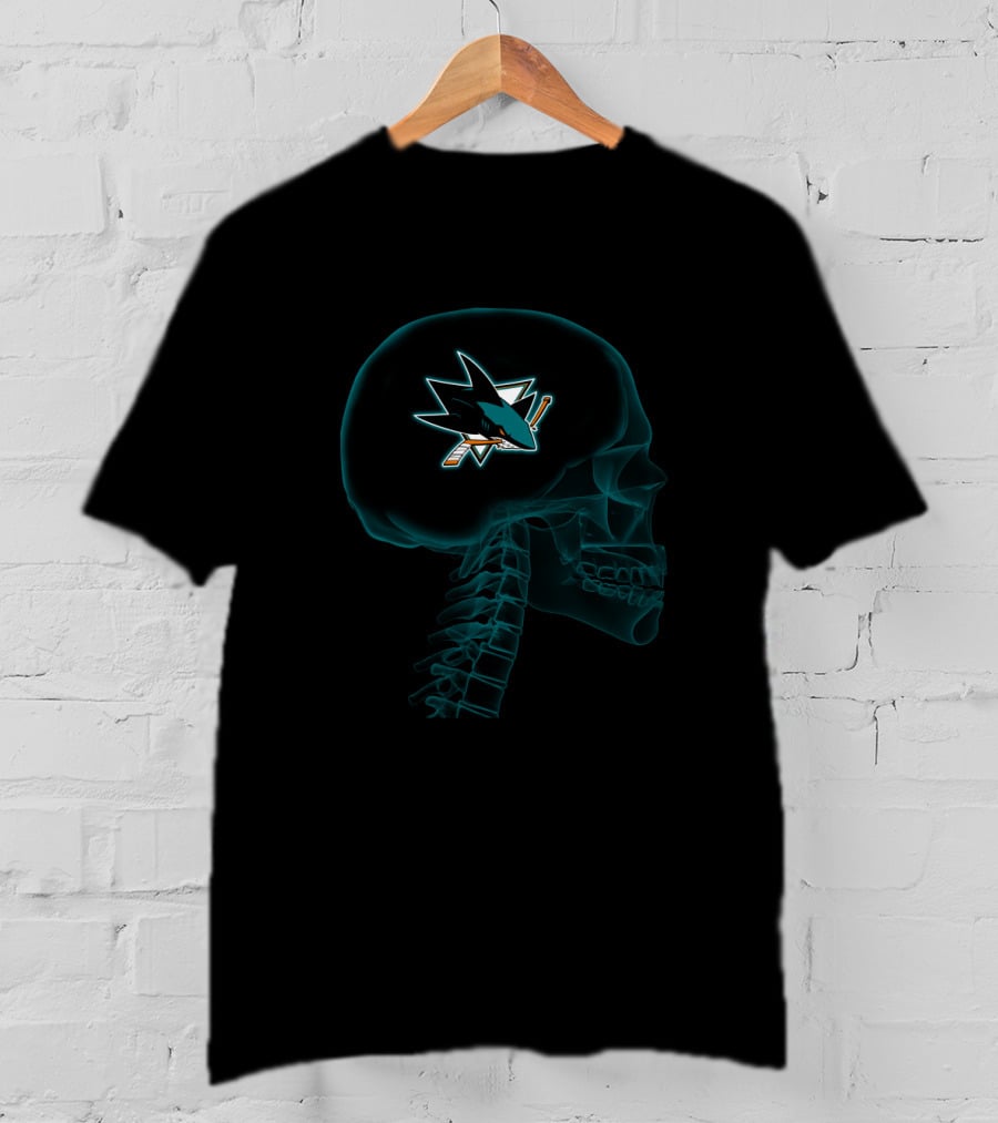 San Jose Sharks Brain Halloween X-Ray T-Shirt
