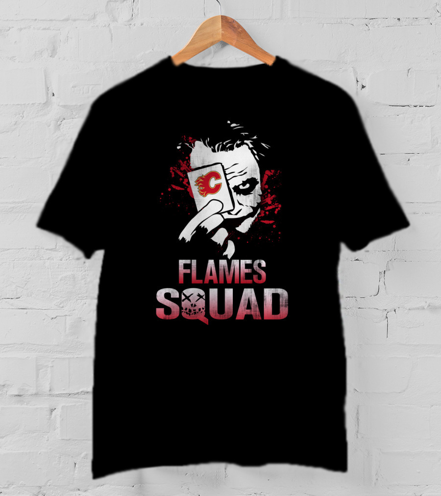 Flames Squad Joker Calgary Flames Fans Playing Card T-Shirt