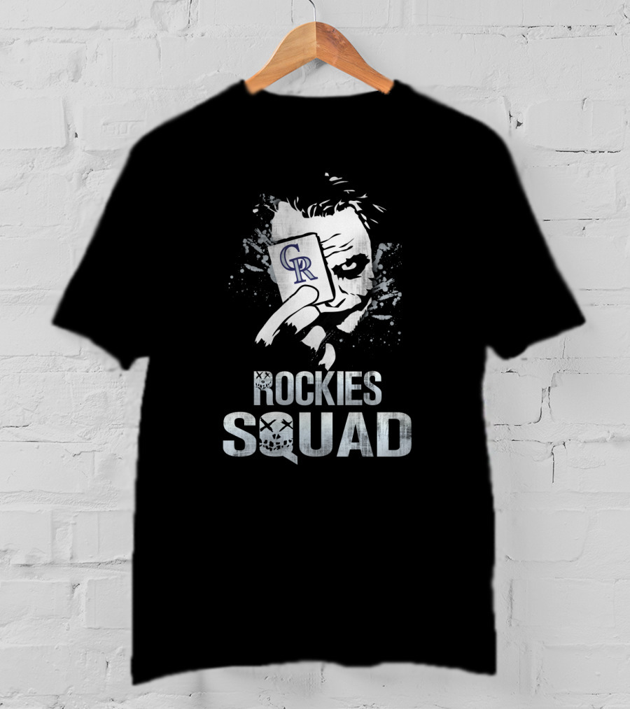 Joker Holding Colorado Rockies Card With Rockies Squad Text T-Shirt