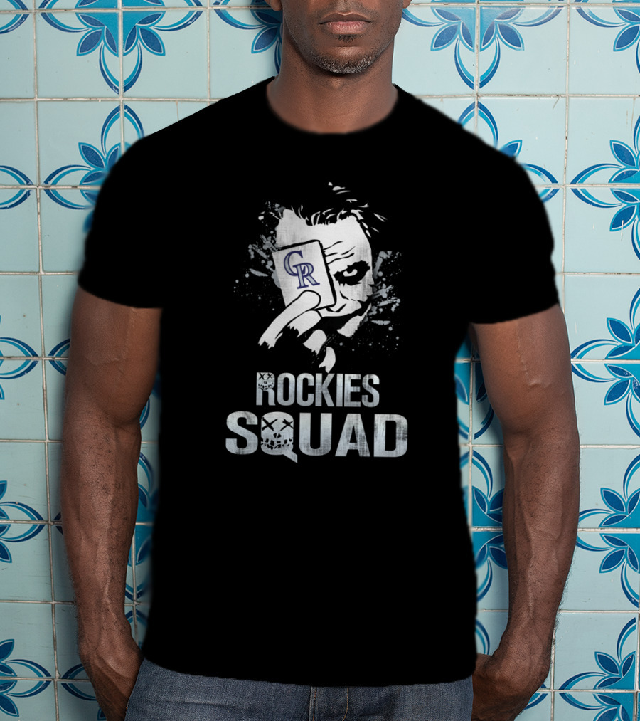 Joker Holding Colorado Rockies Card With Rockies Squad Text T-Shirt