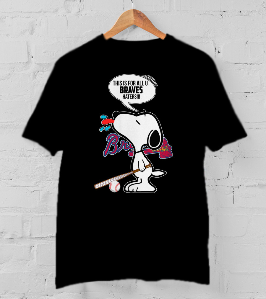 Snoopy Braves Haters Baseball Bat Fan T-Shirt