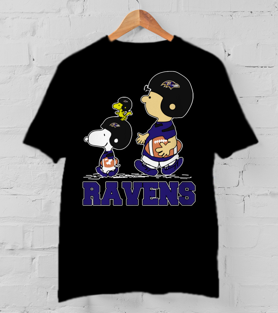 Snoopy And Friends Ravens Football Baltimore Fans T-Shirt