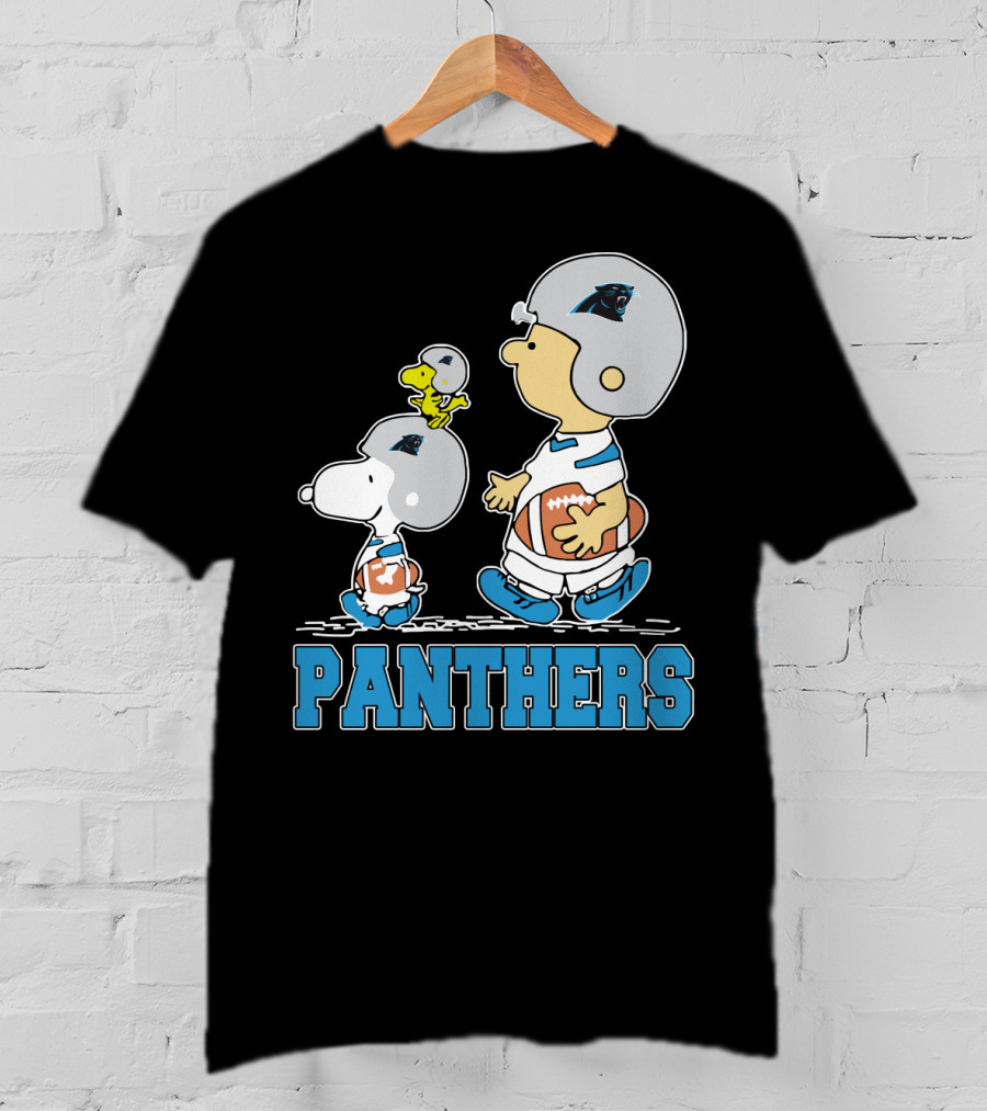 Snoopy Woodstock Charlie Brown Carolina Panthers Fans T-Shirt